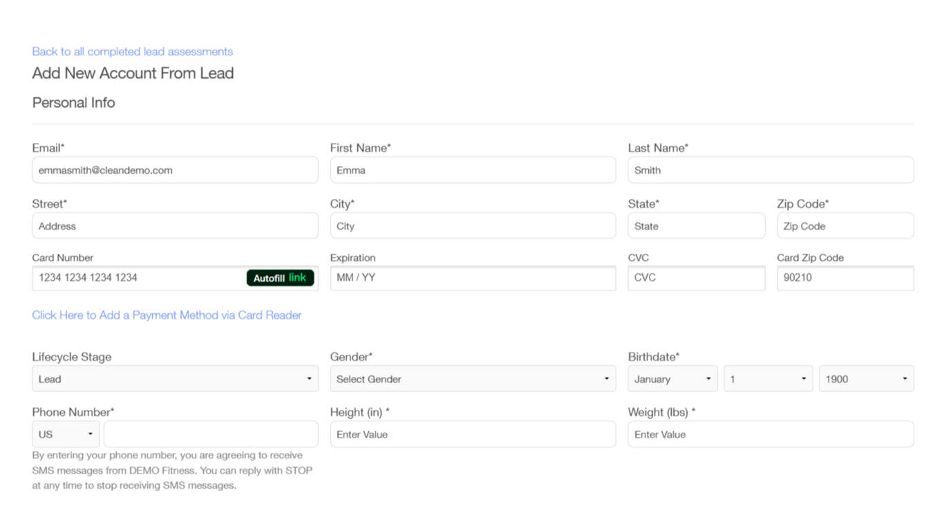 Fill out the required information.