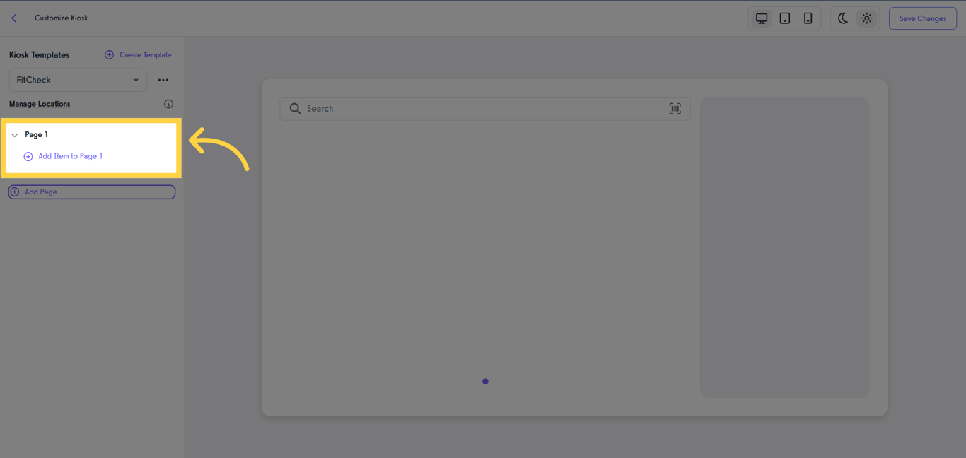 Add an item to Page 1.