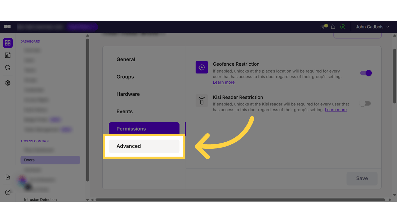 Click 'Advanced' tab.