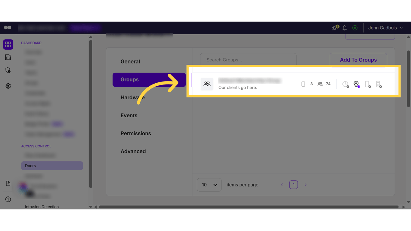 Select a group from the list.