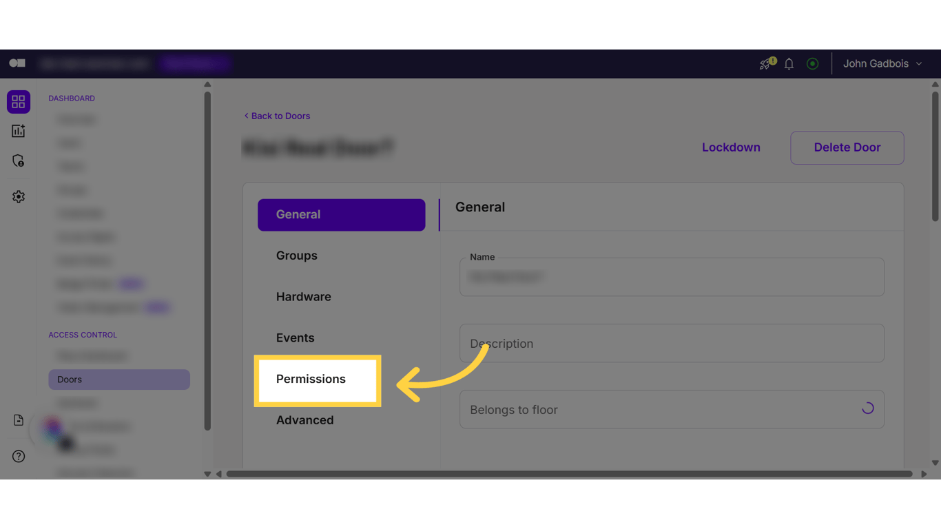 Click 'Permissions' tab.