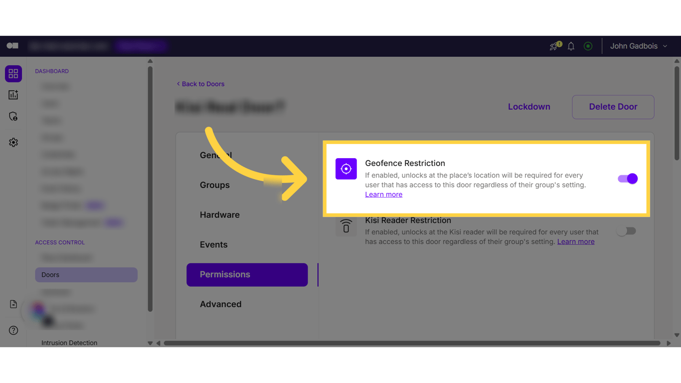 Click 'Geofence Restriction.'
