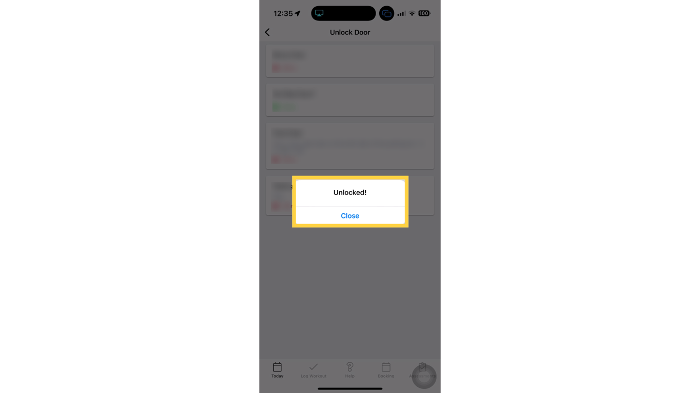 Unlock Confirmation Within Geofence Area.