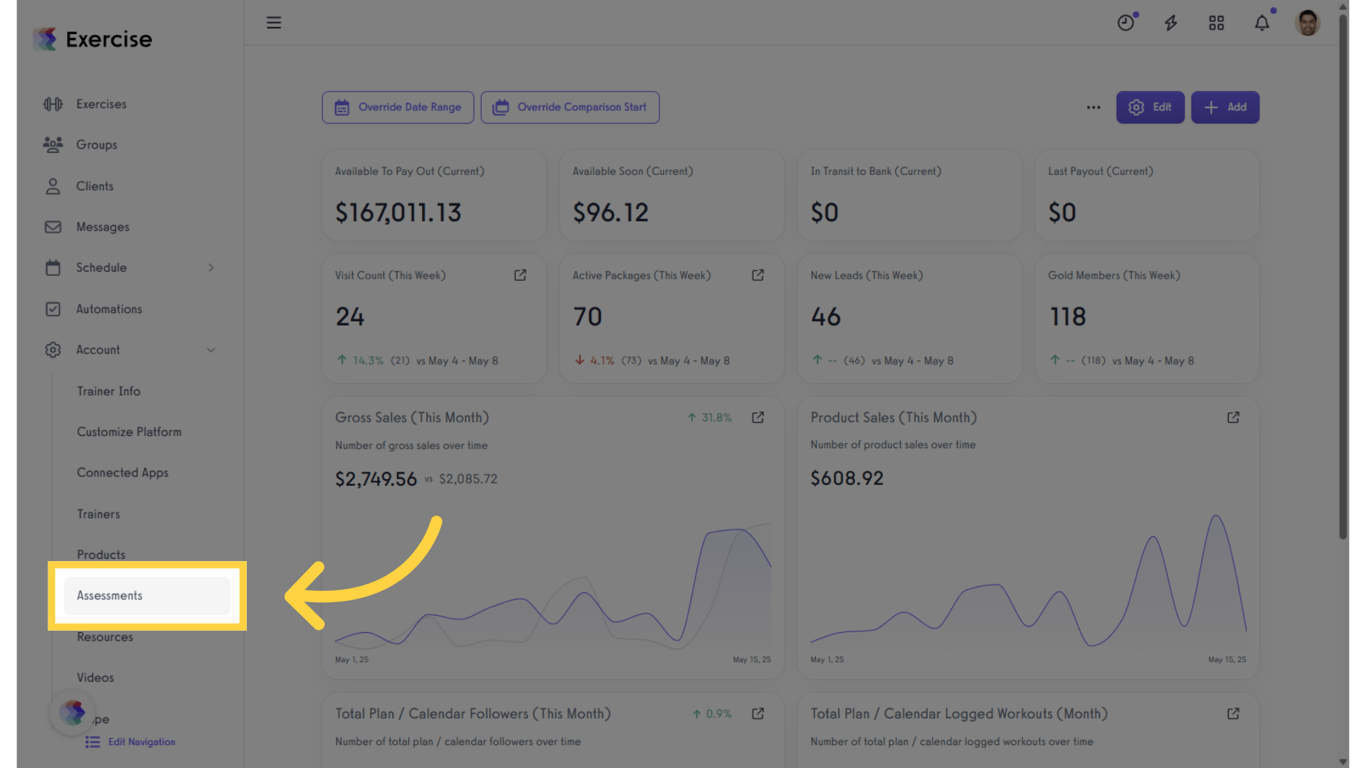 Click 'Assessments.'