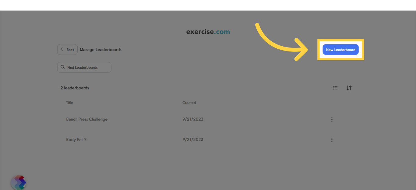 Click 'New Leaderboard'