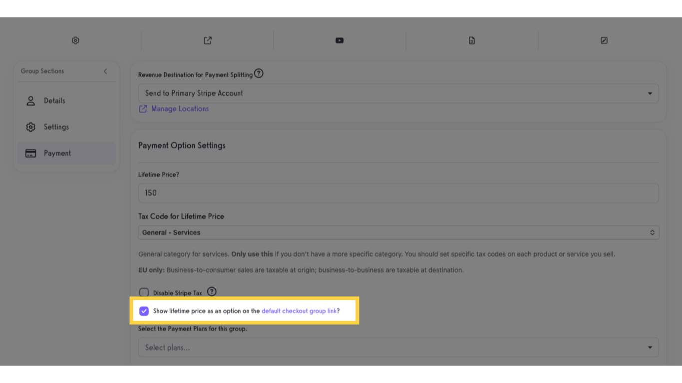 Show Lifetime Price on checkout.