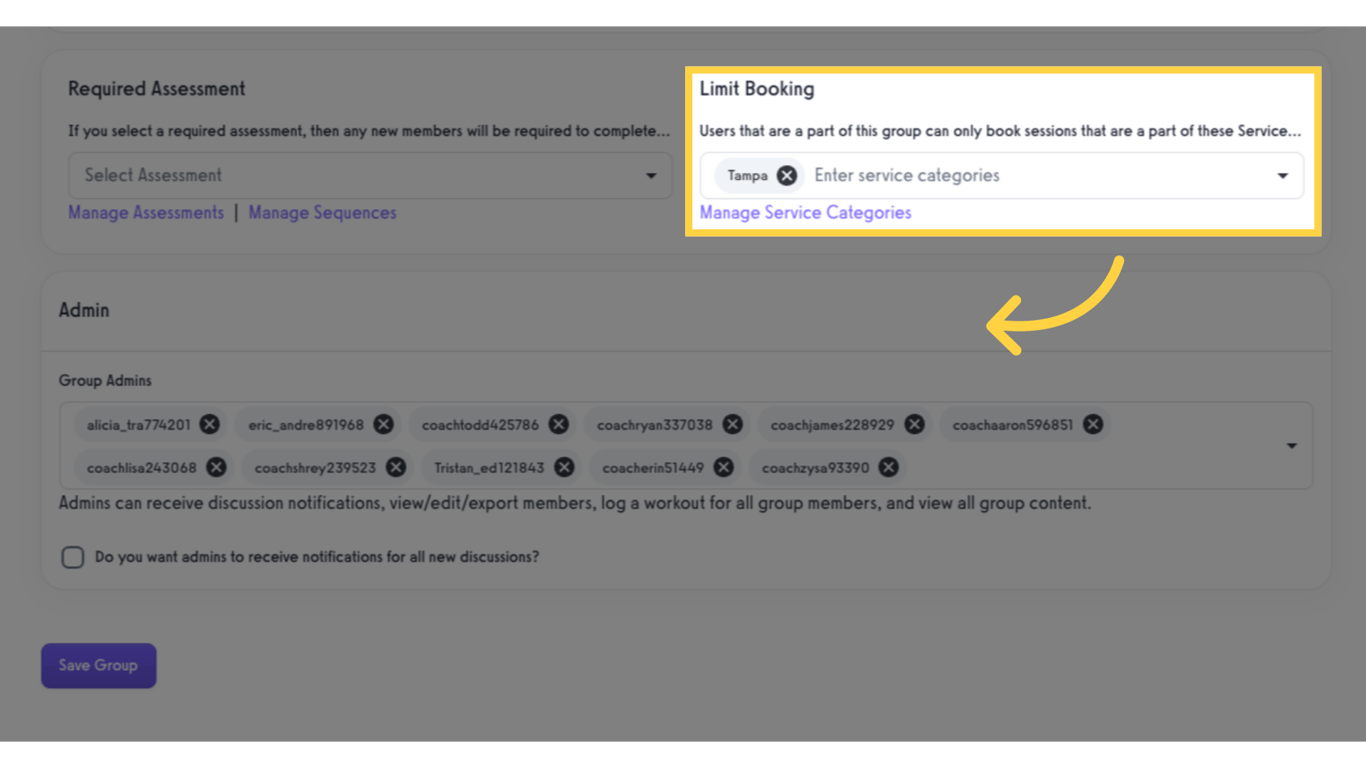 Select 'Service Category'.