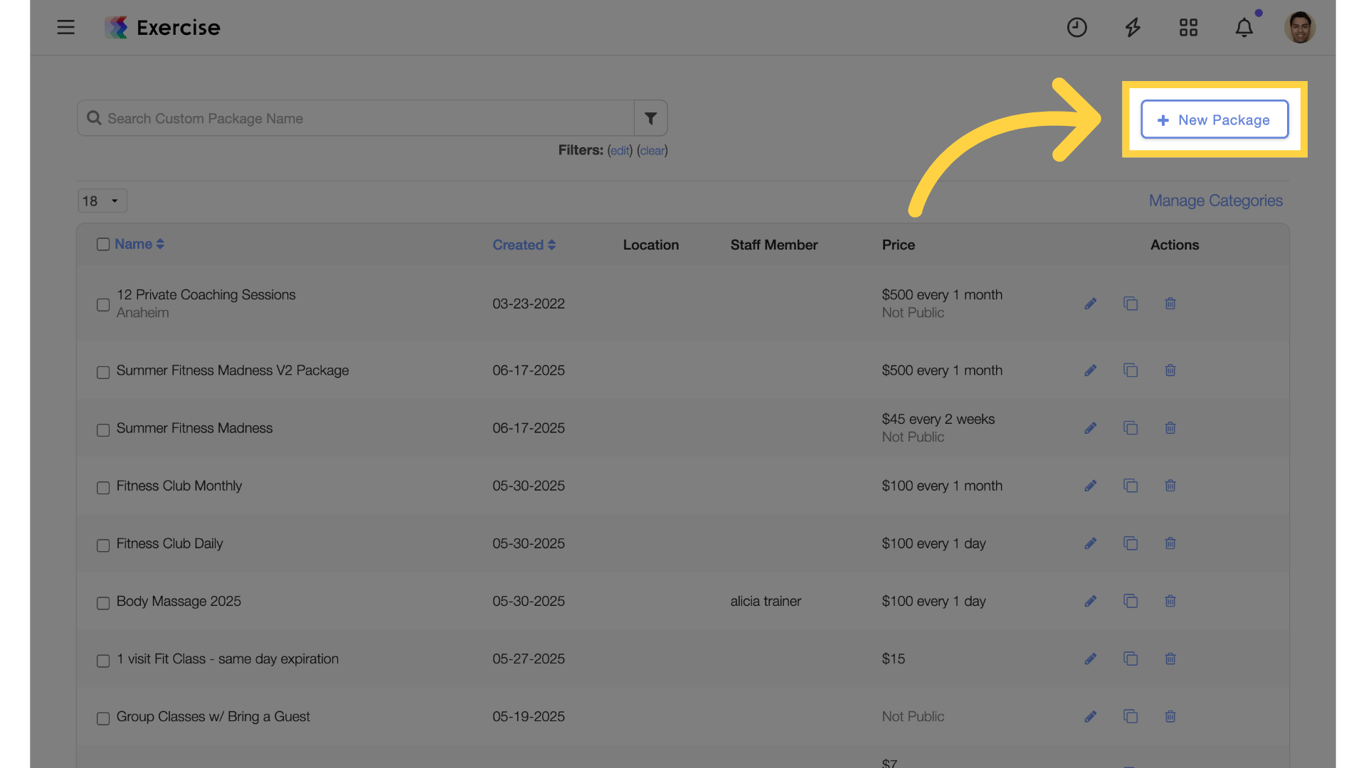 Create or Edit Package
