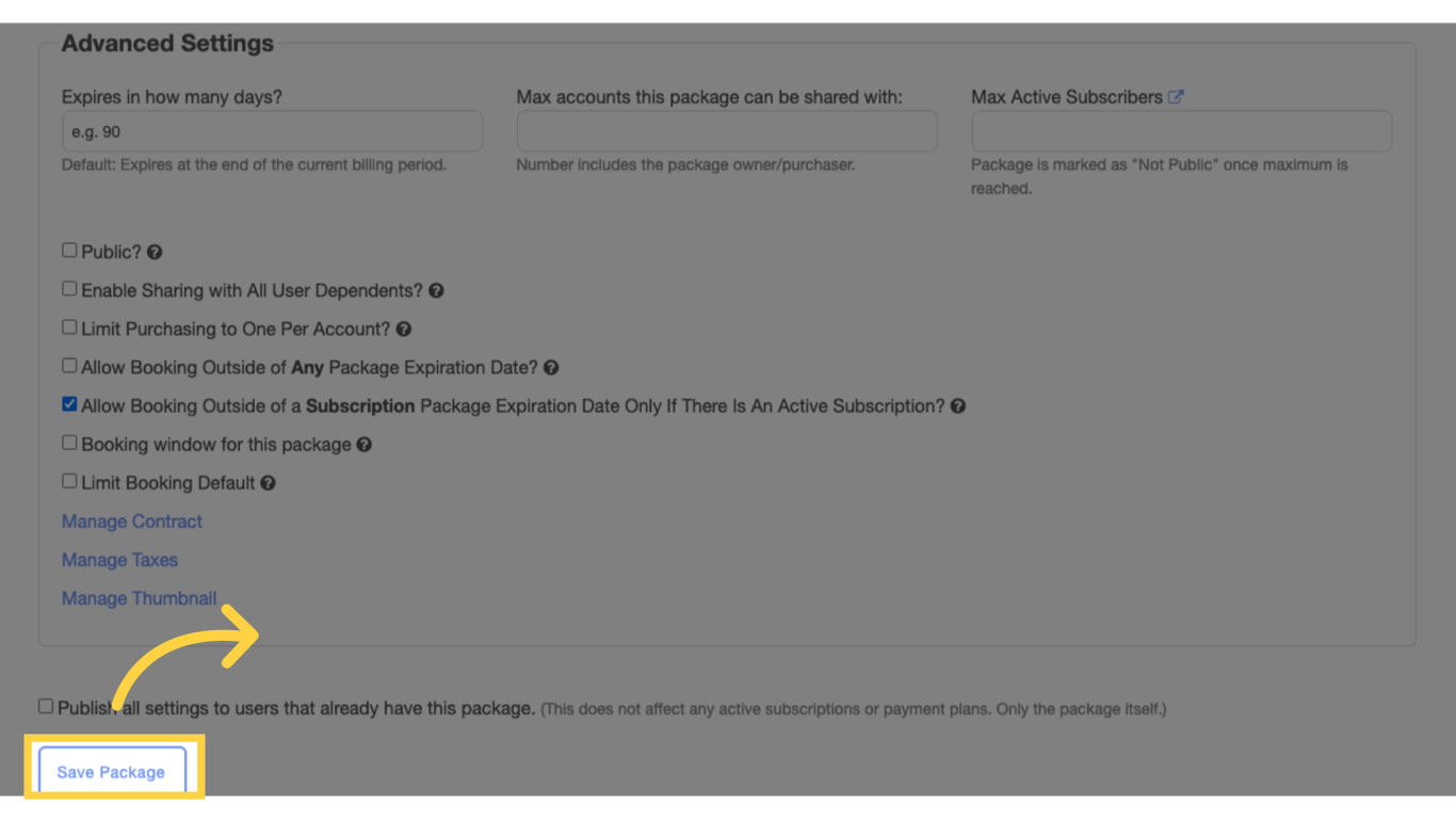 Click 'Save Package'.