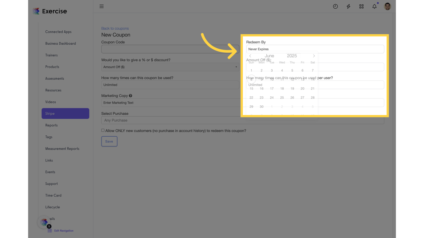 Click on 'Expiry Dates'.