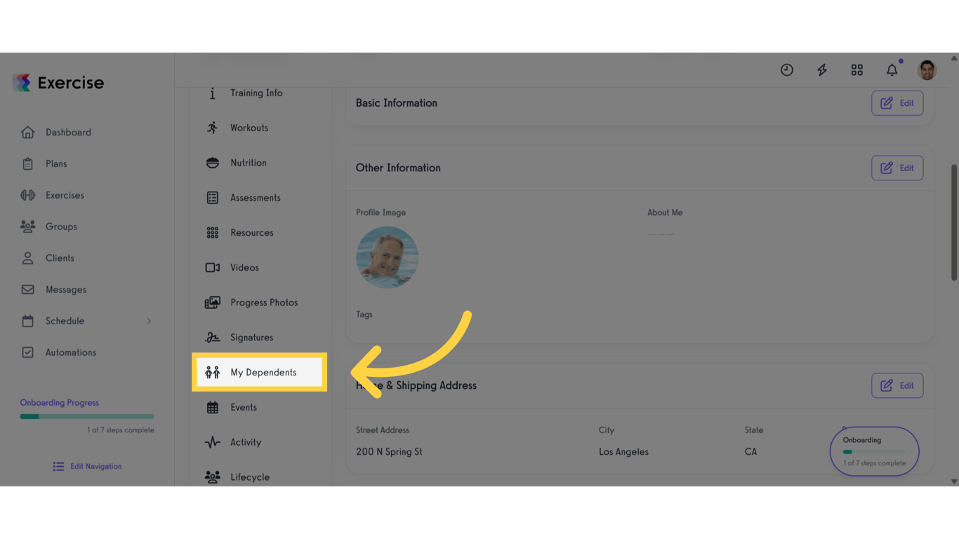 Click 'My Dependents'.