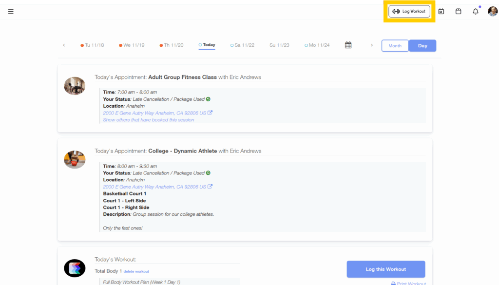 Select the Custom Workout option