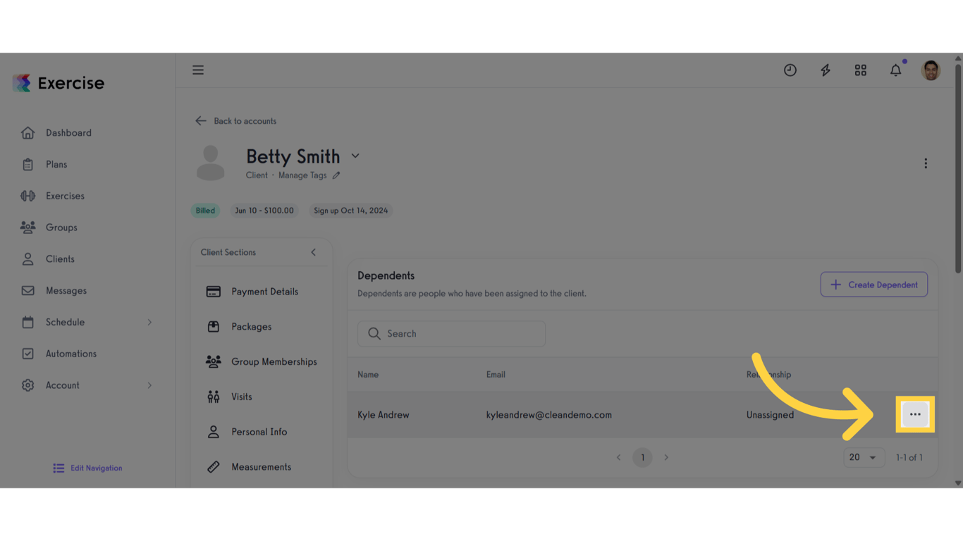 Click the three-dot menu