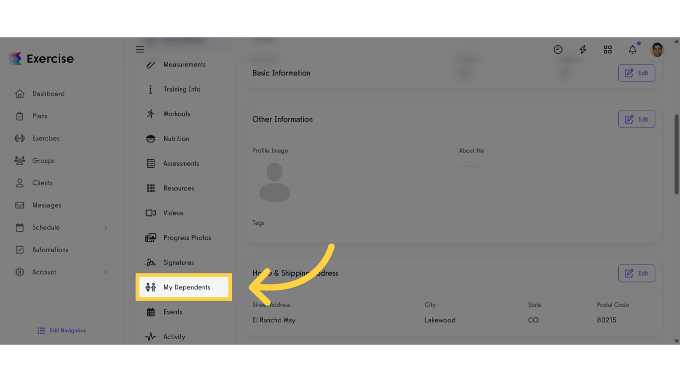 Click 'My Dependents'