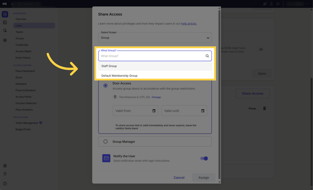 Select Group, Place, or Organization