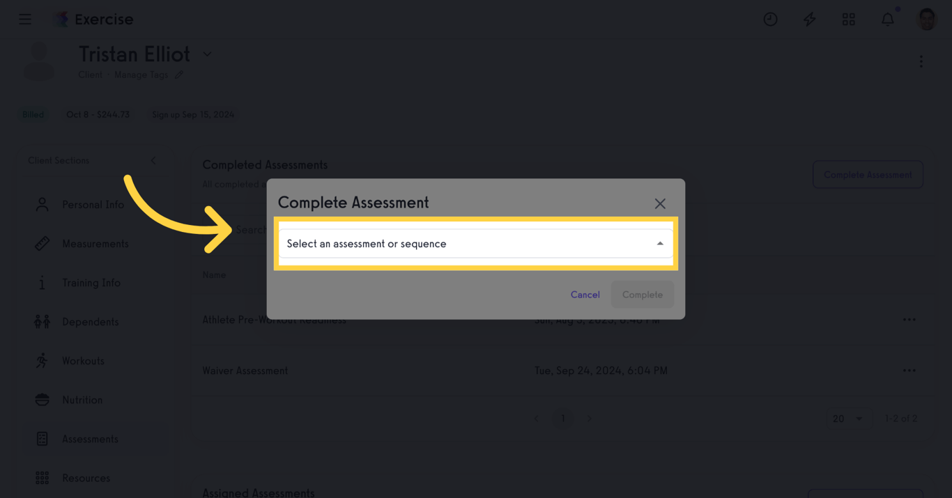 Assessment and Sequence List