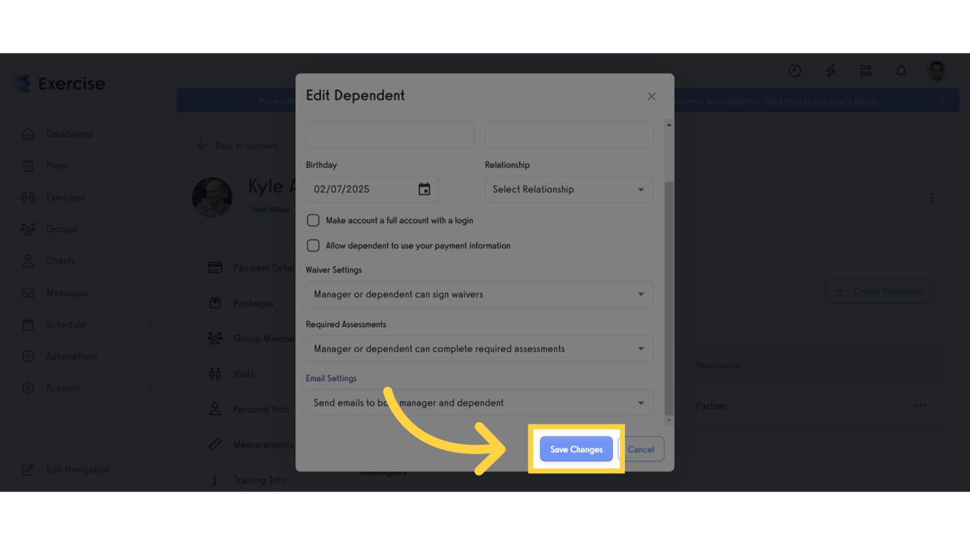 Click 'Save Changes'
