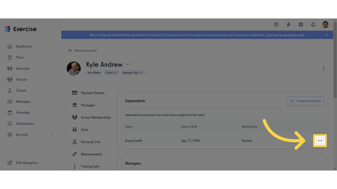 Click the three dot button