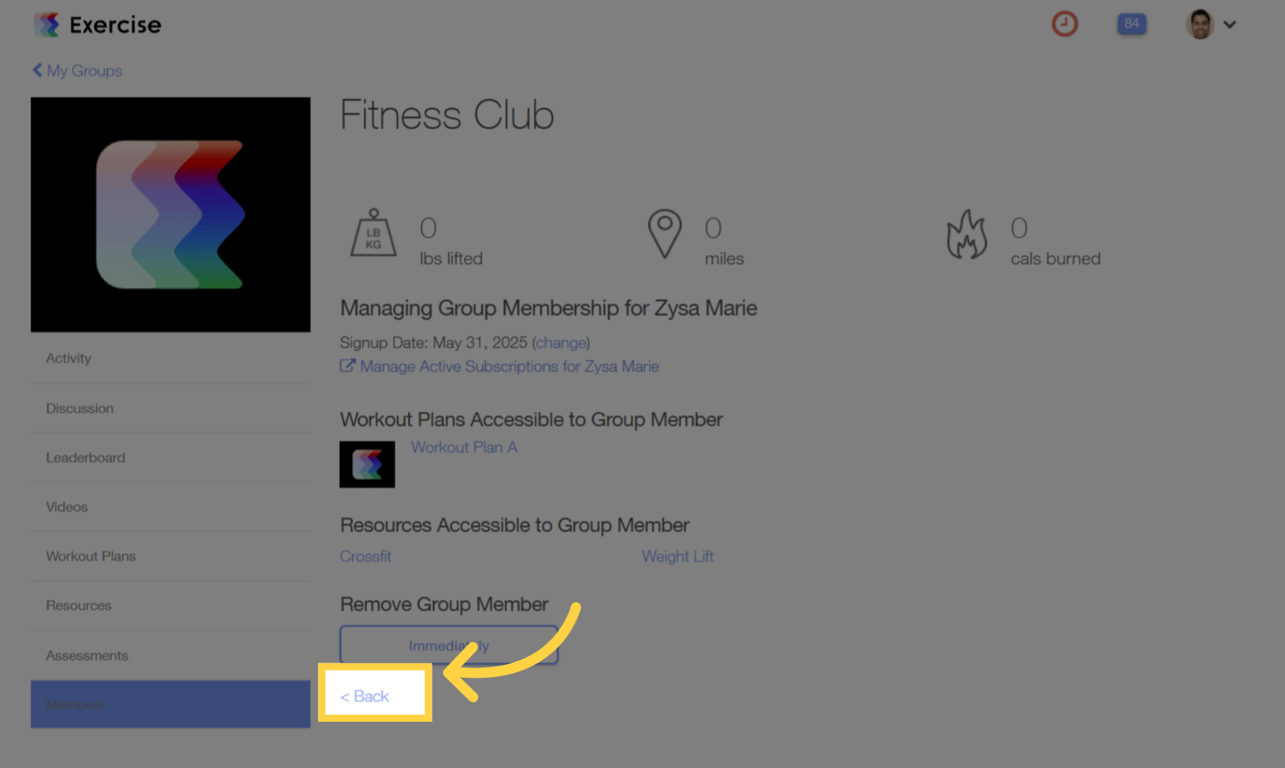 Back to the Members list