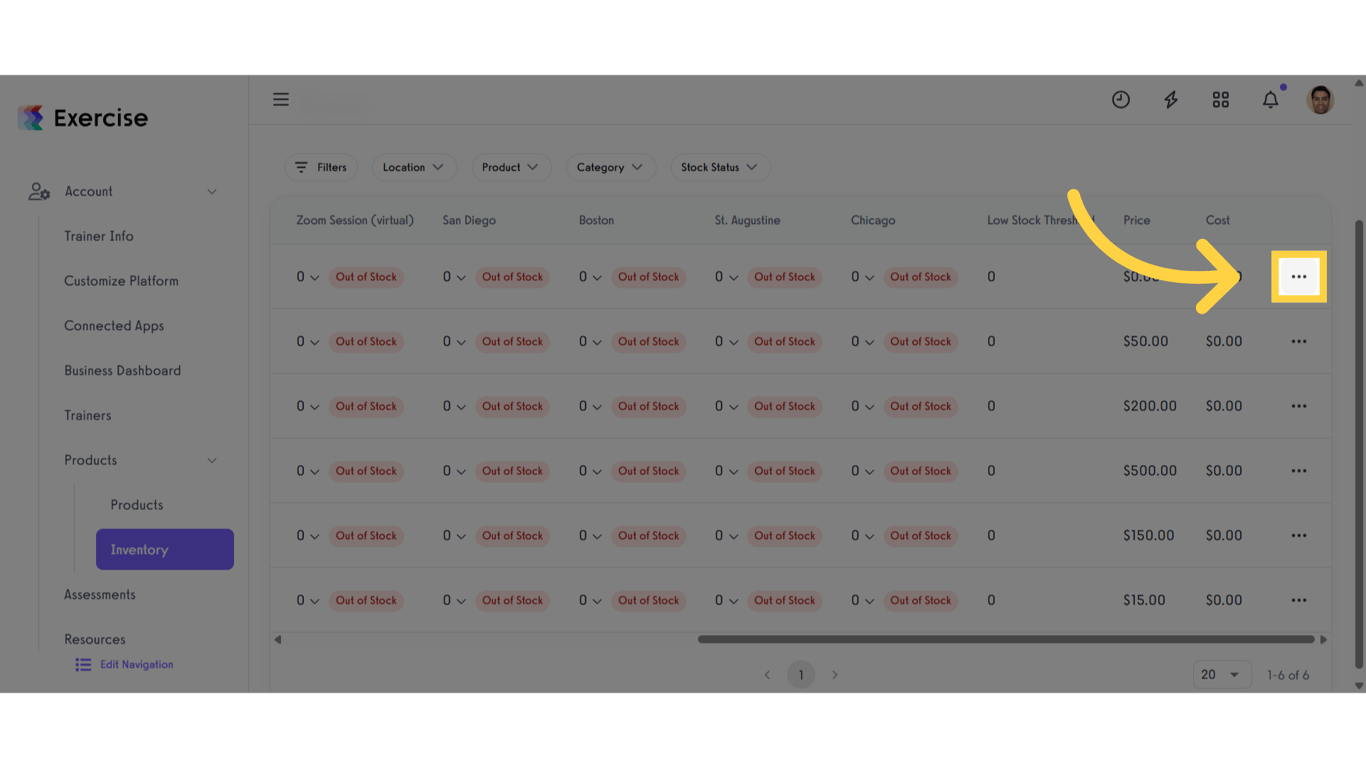 Click the three dot menu