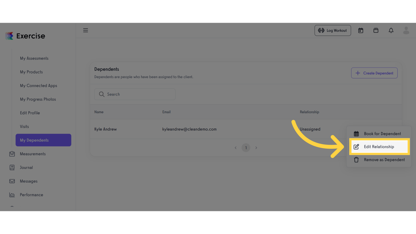 Click 'Edit Relationship'