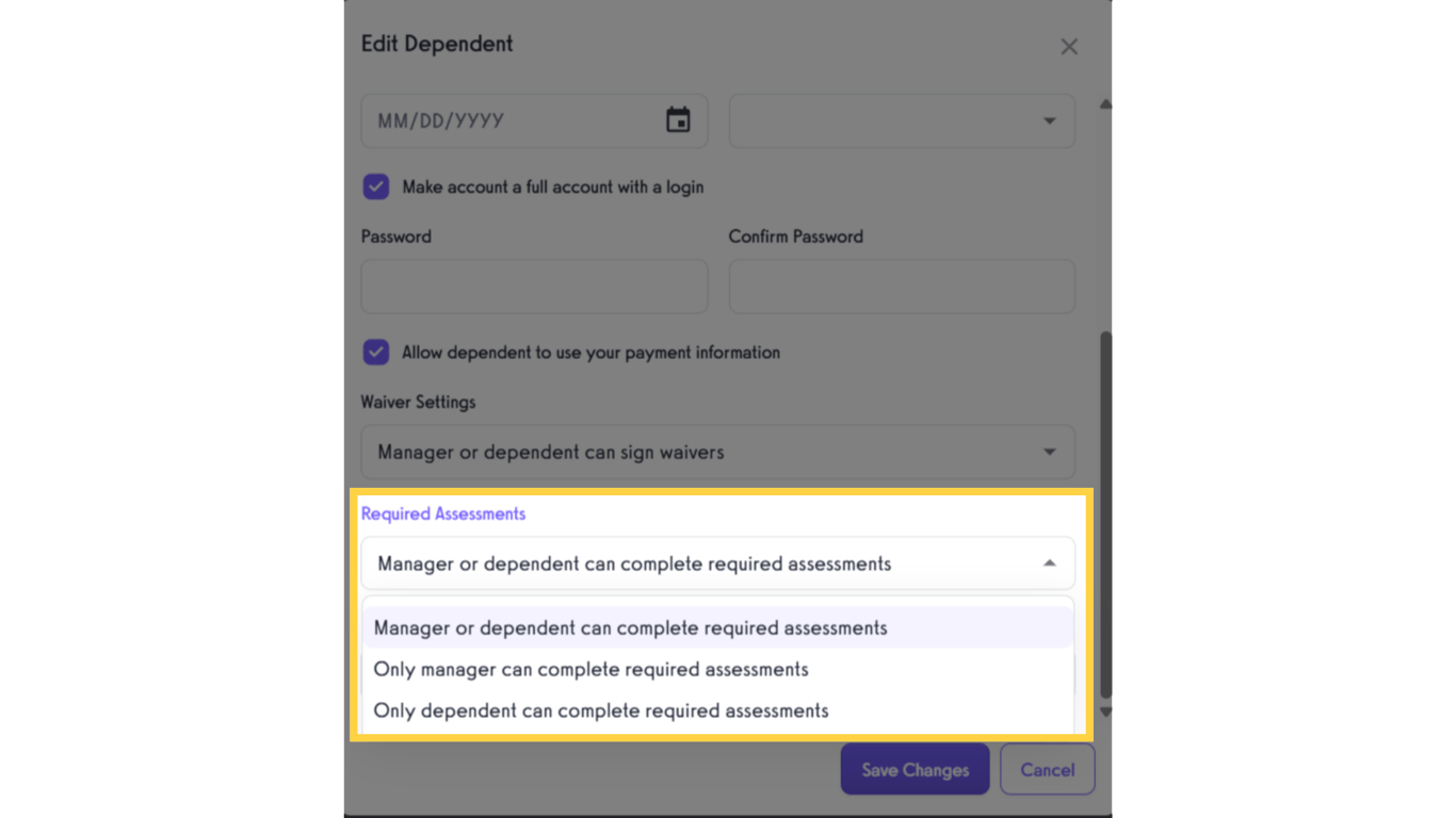 Required Assessments