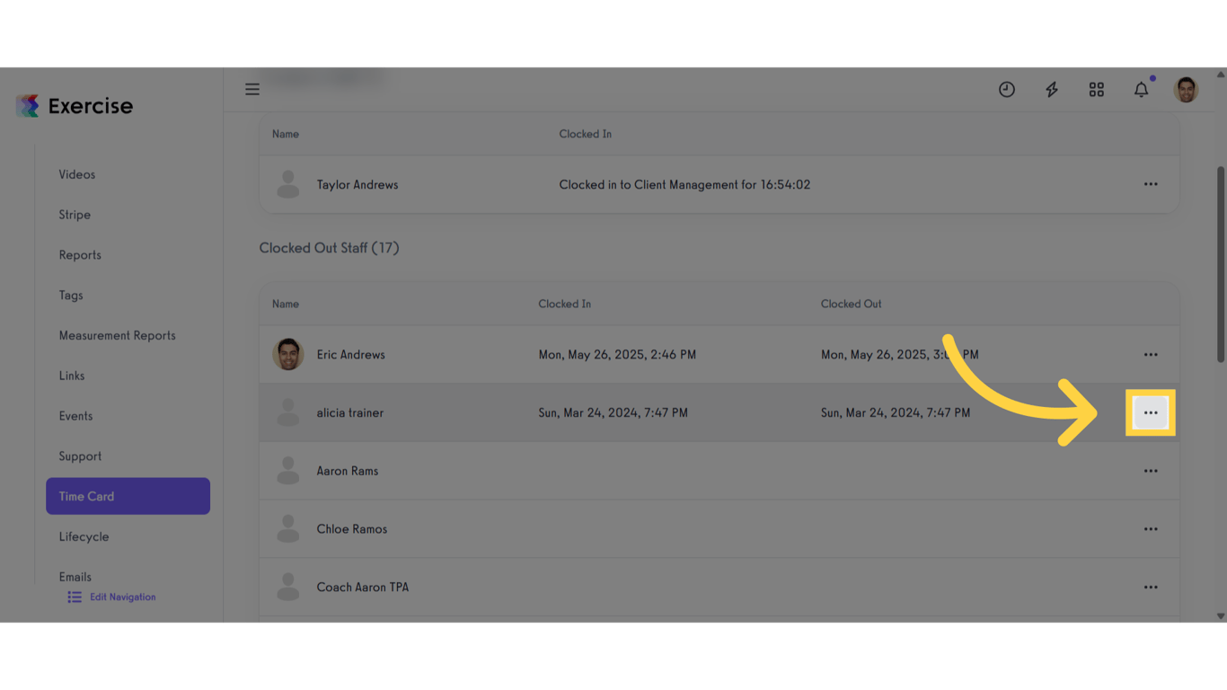 Click the three-dot menu