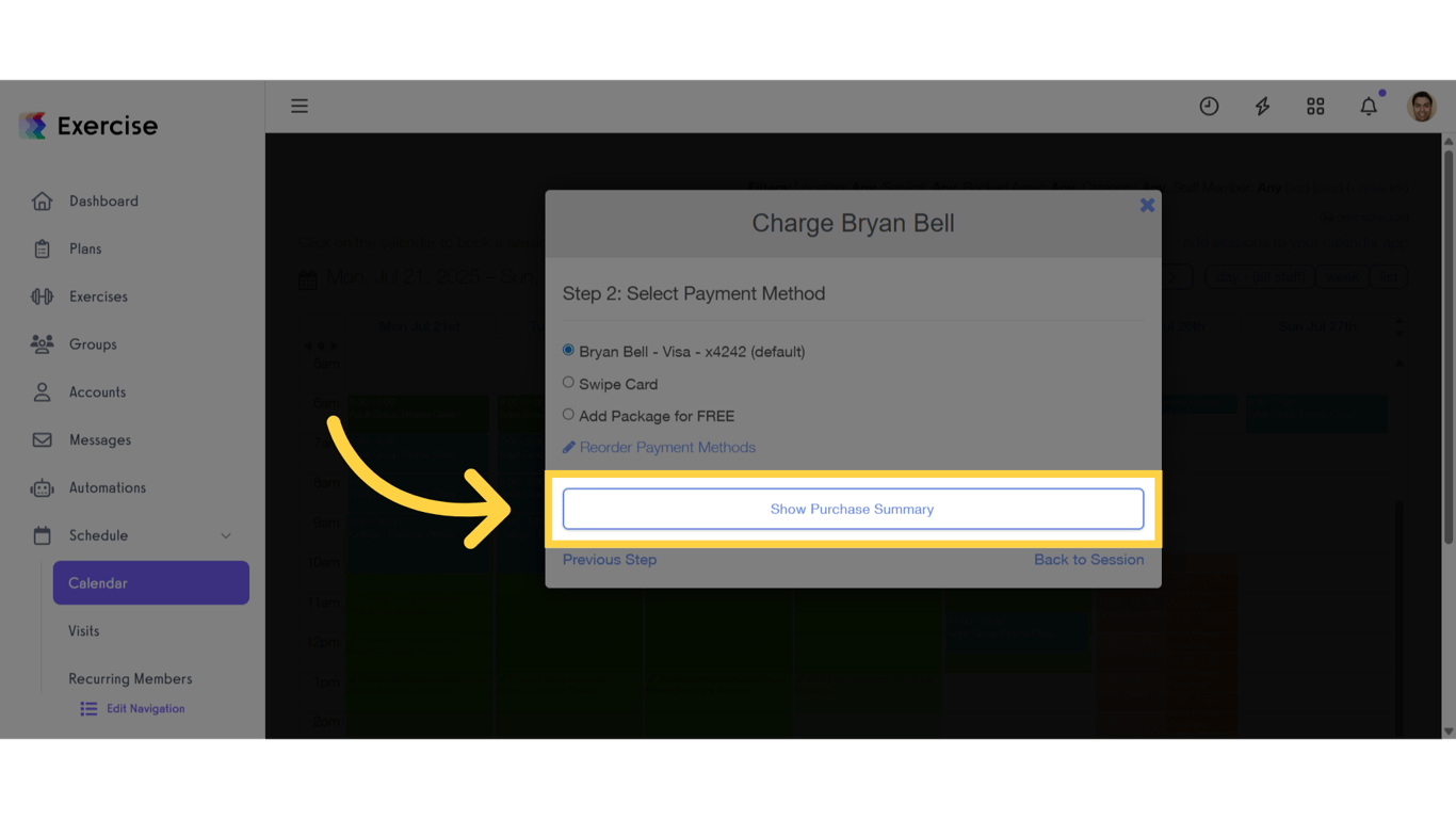 Click 'Show Purchase Summary'