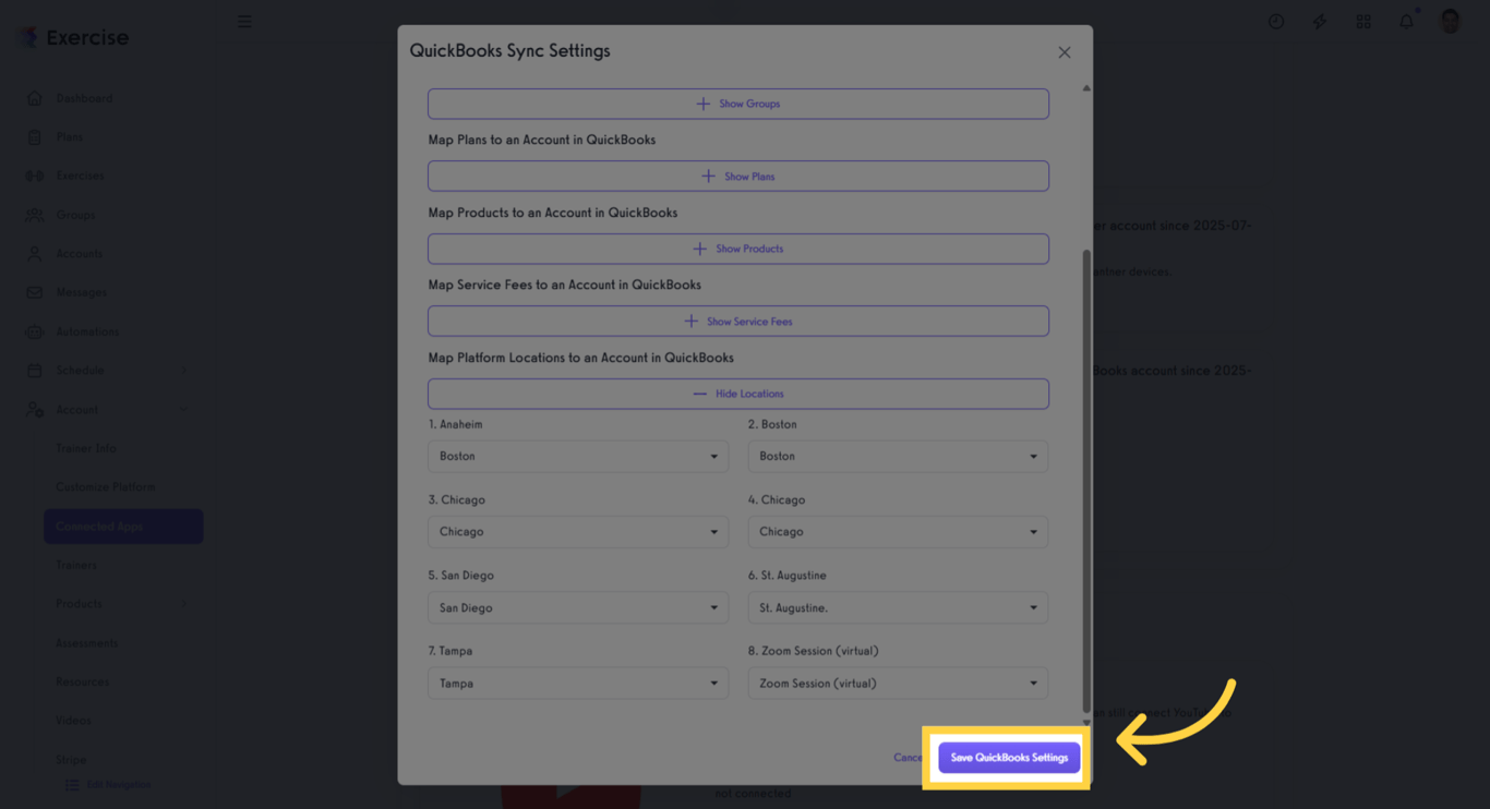 Save QuickBooks Settings