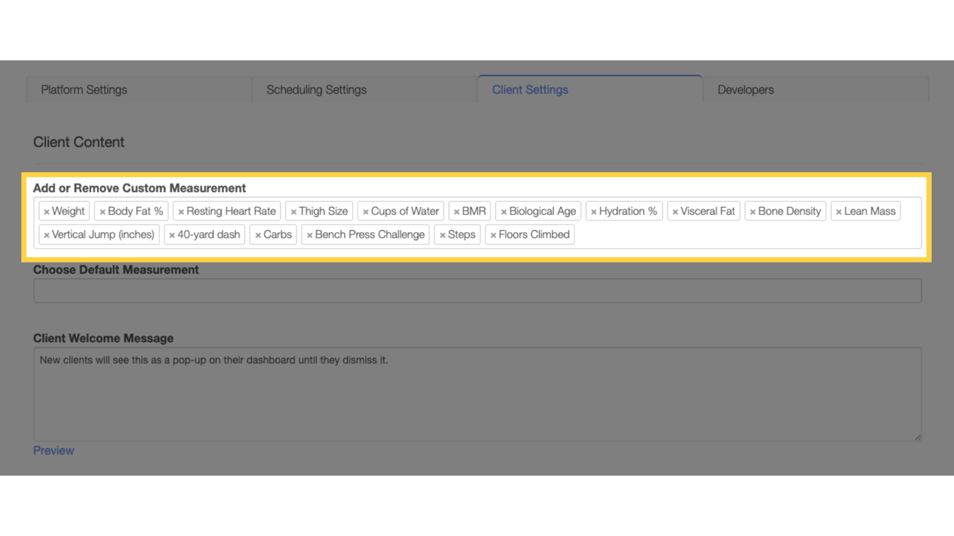 Add/Remove fields under the “Add or Remove Custom Measurement” heading.