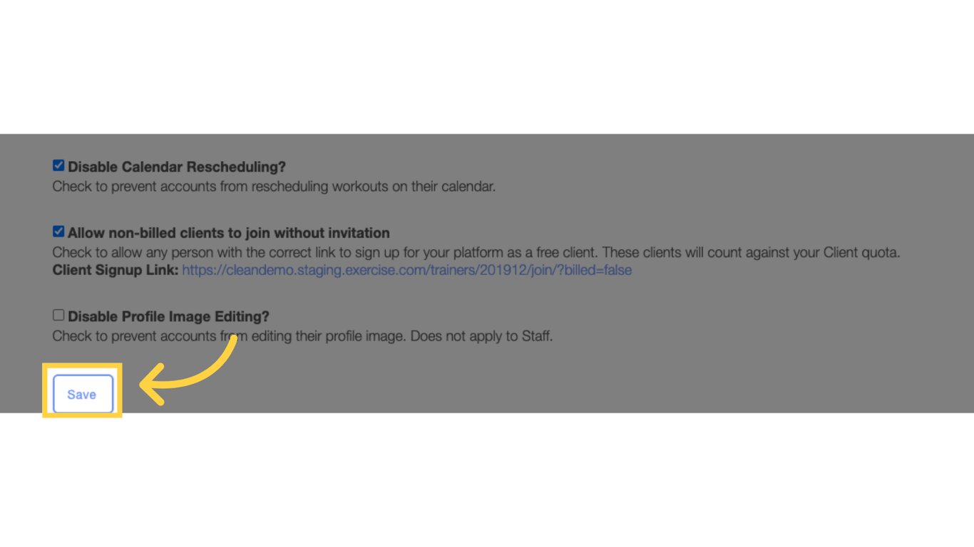 Click 'Save' button.