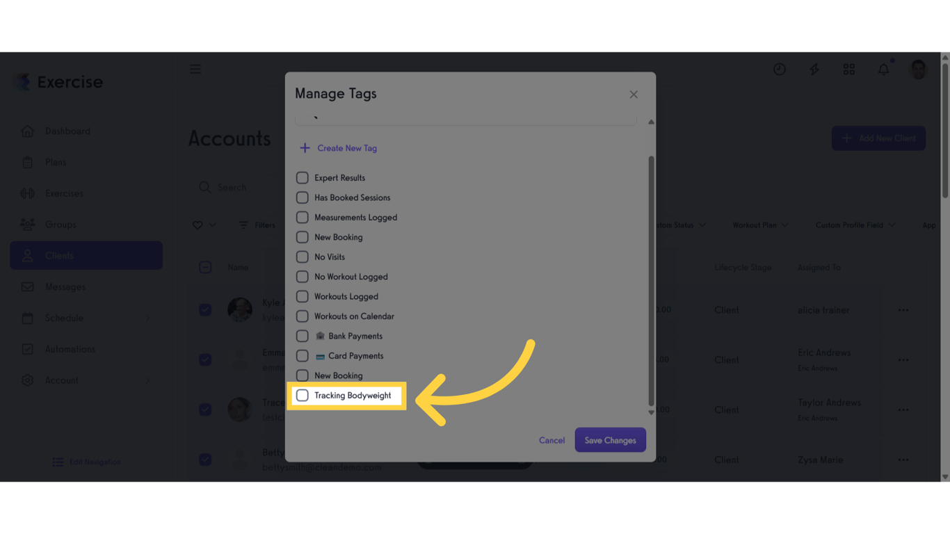 Select a tag