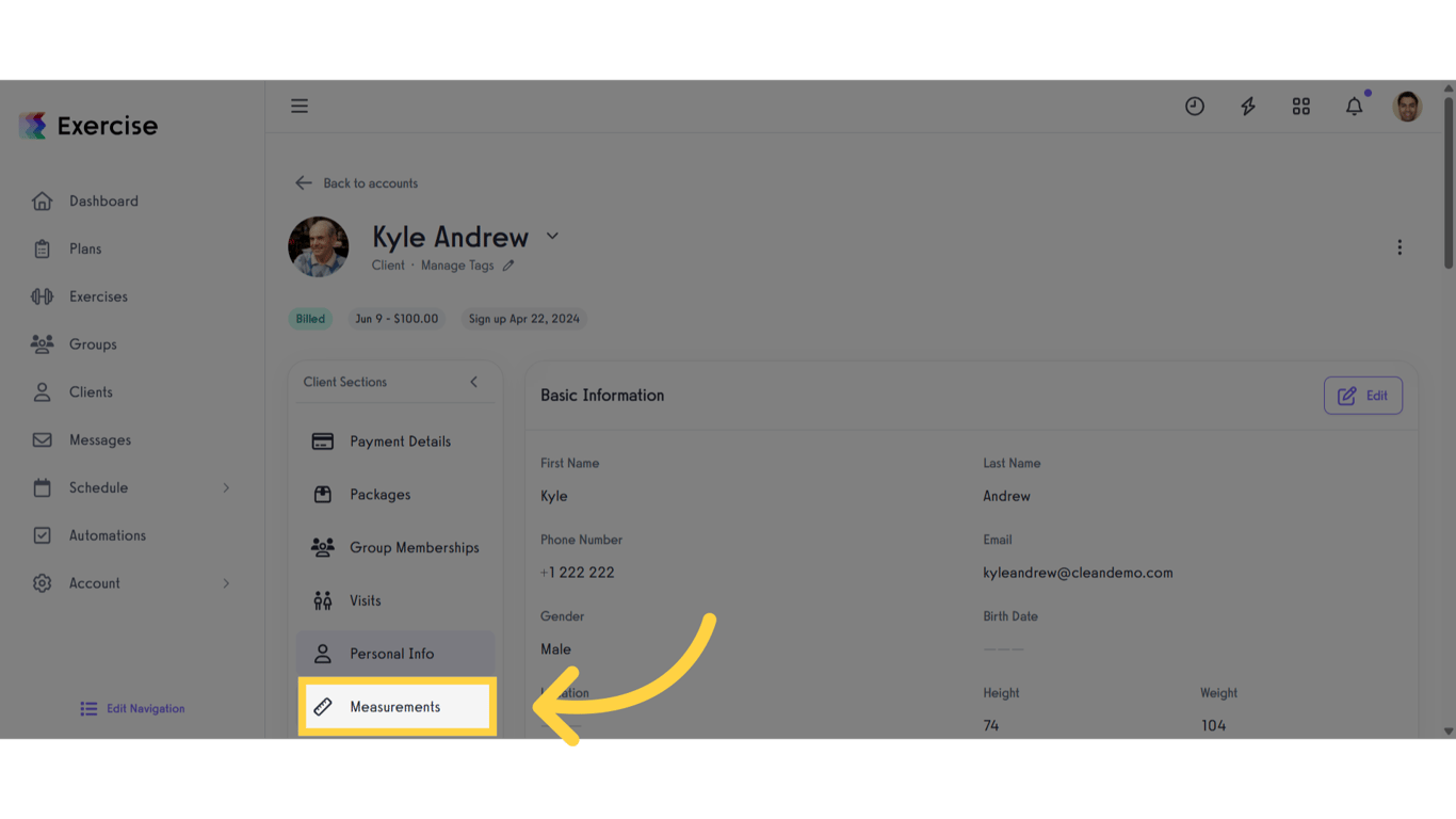 Click 'Measurements'