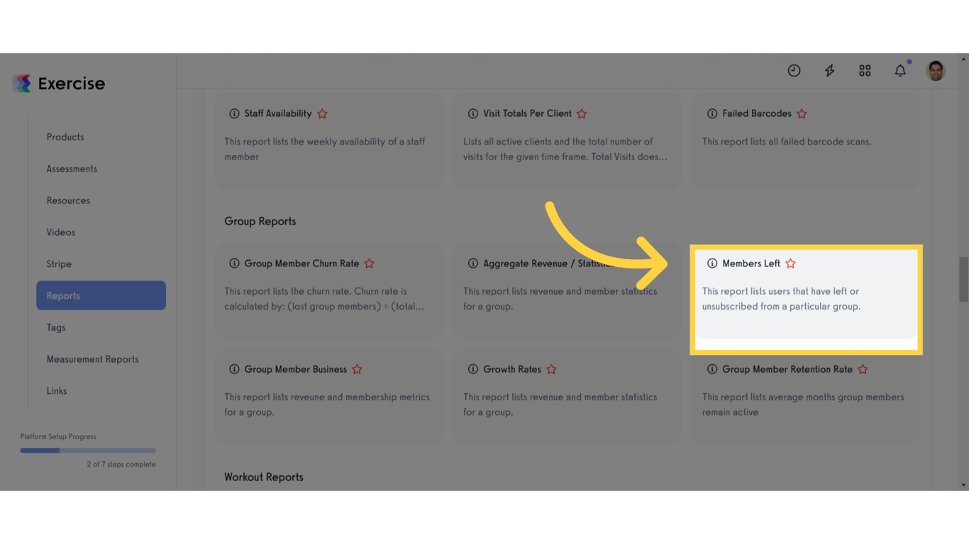 Click 'Members Left' report