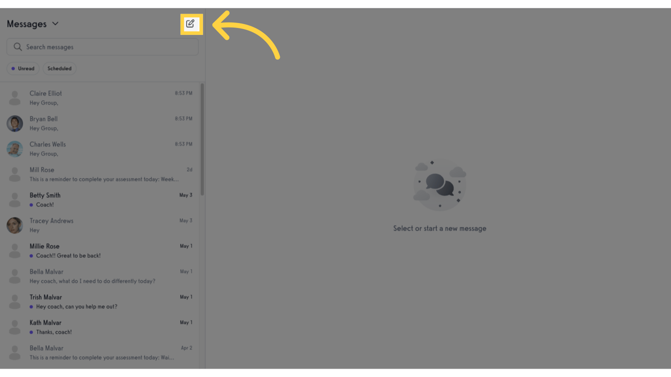 Click 'Write New Message' icon.