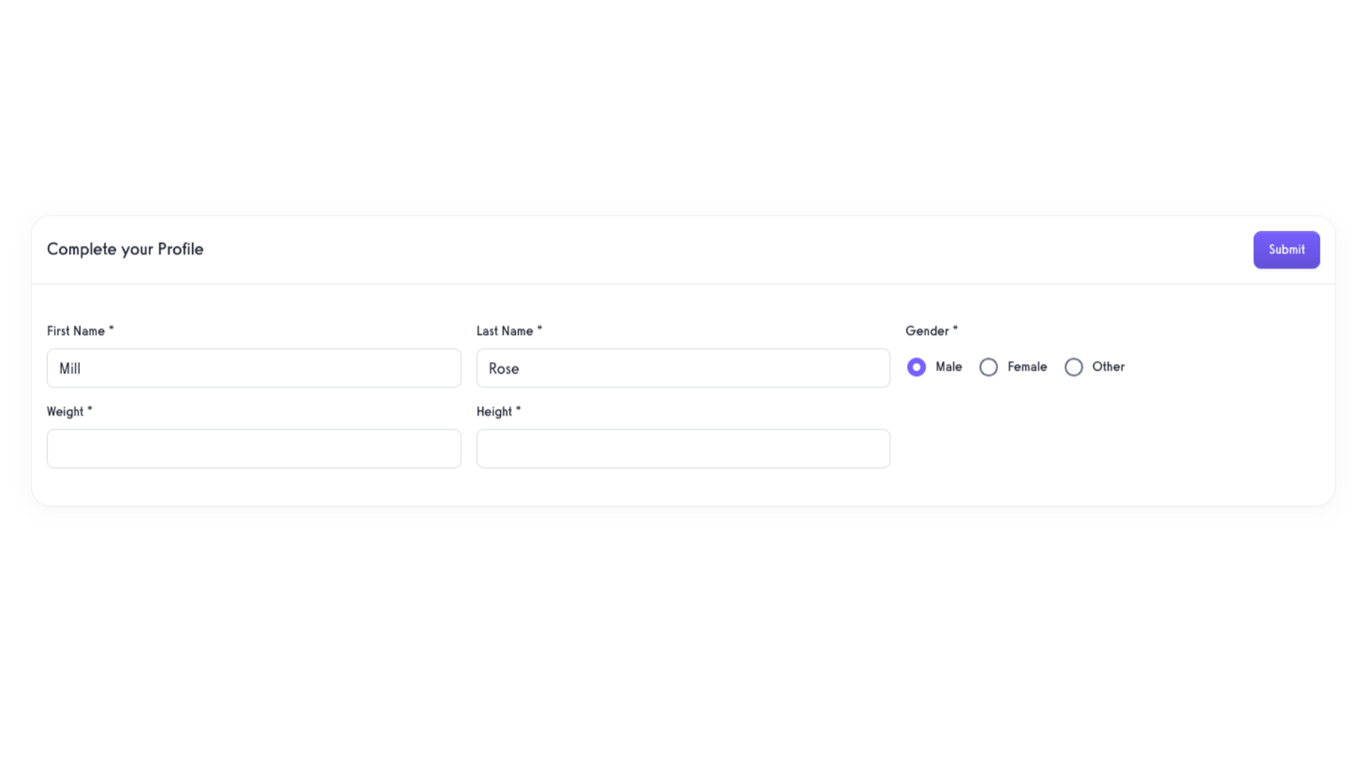 Complete your Profile.