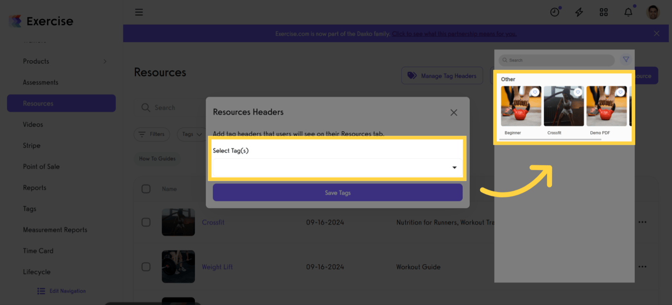With no Tags as Headers, Your App’s Resources page shows ALL Resources categorized under “Other”