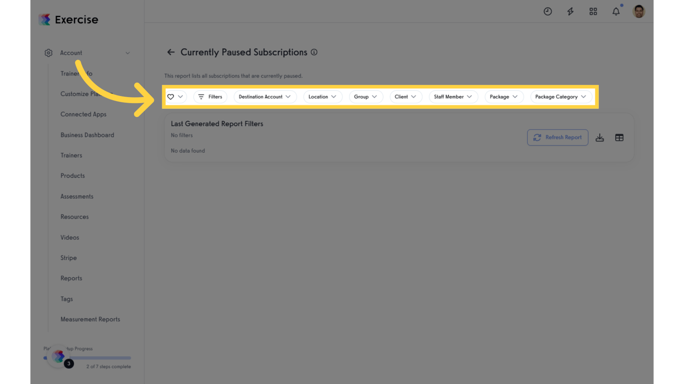 Click a View or Filter