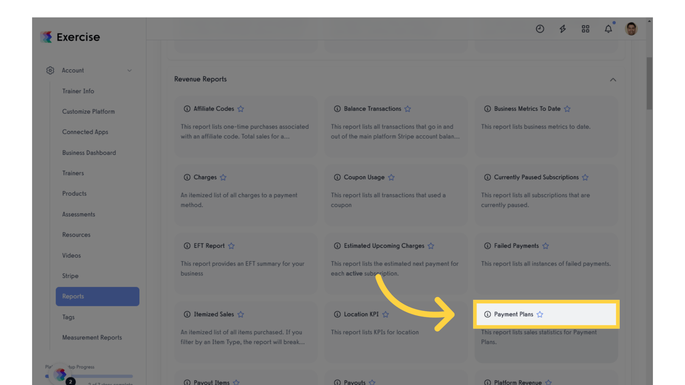 Click 'Payment Plans'