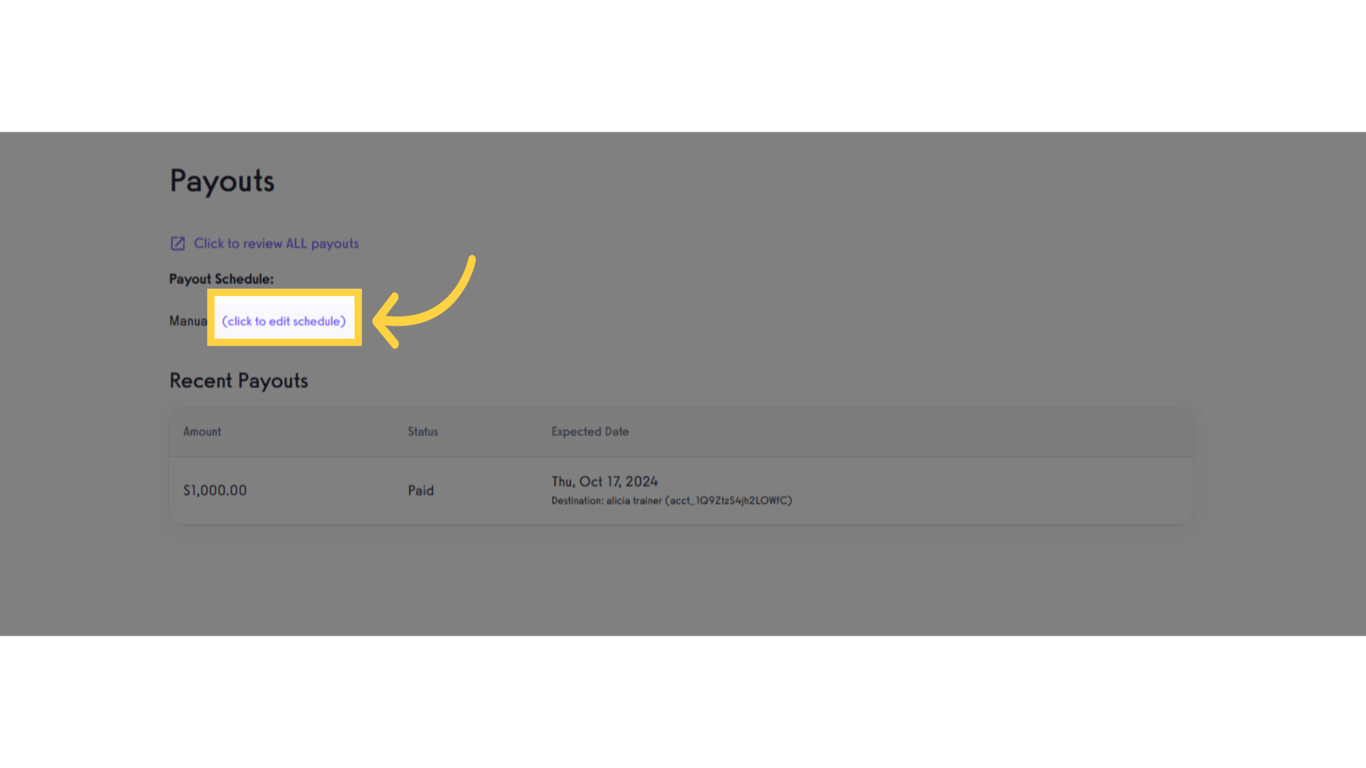 Select the '(click to edit schedule)'.