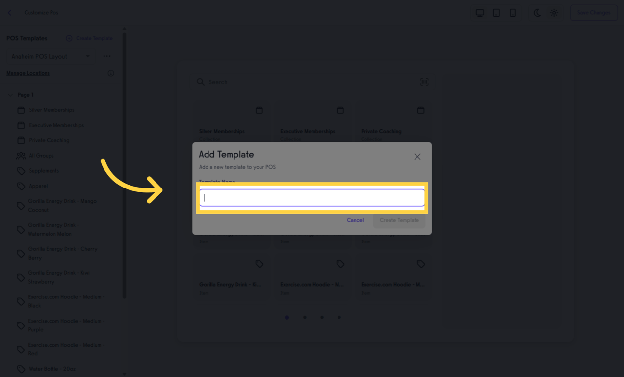 Enter a Template Name