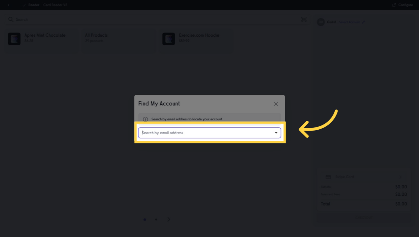 Select the account from search results