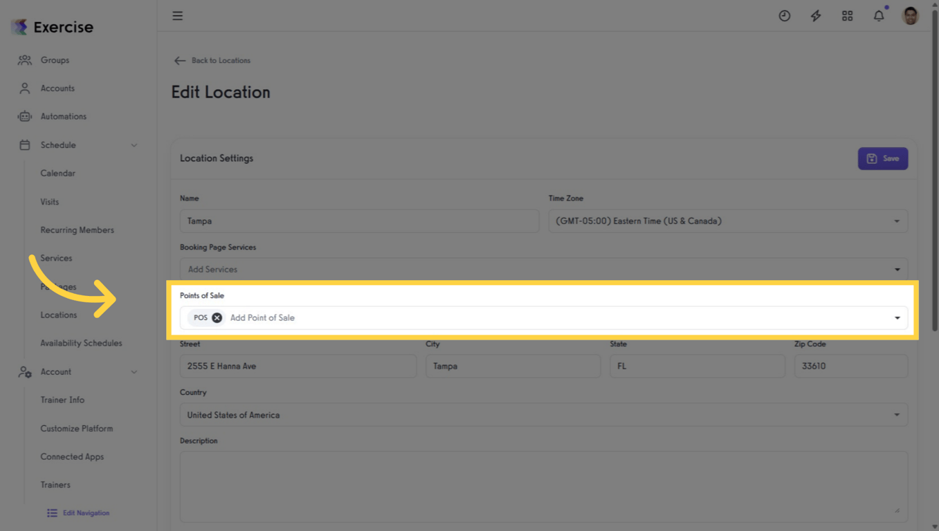 Link the POS to a location