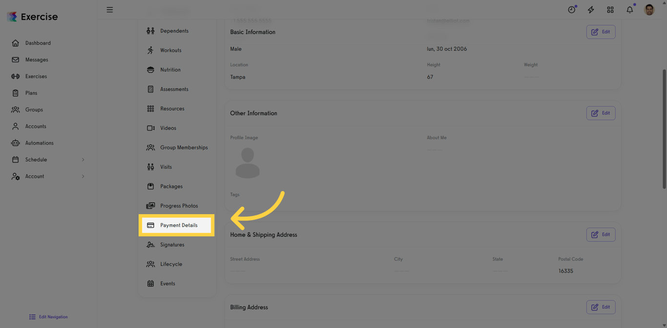 Open Payment Details