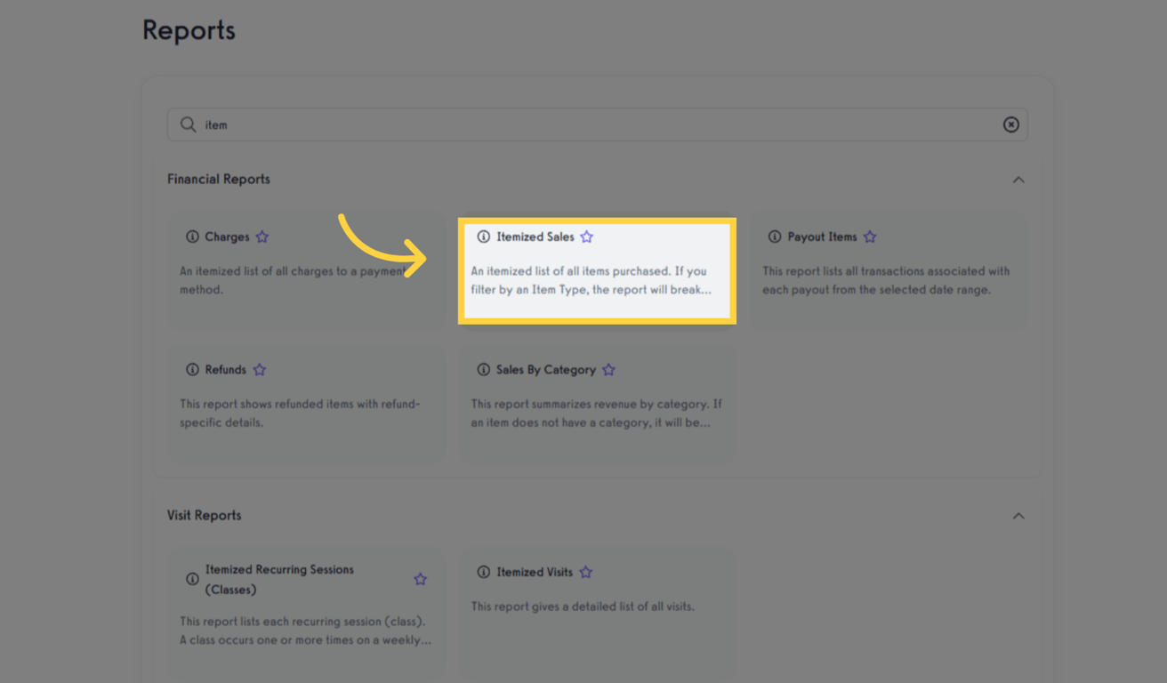 Itemized Sales Report