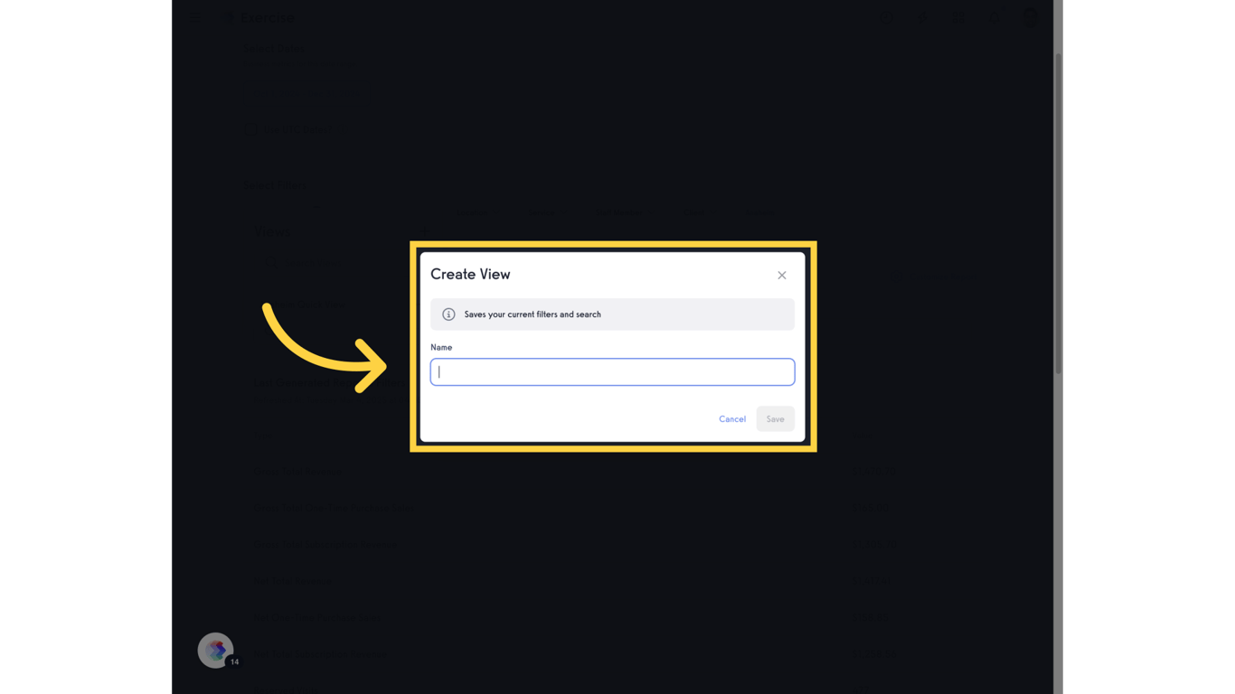 Set the name for your Quick View and save changes.