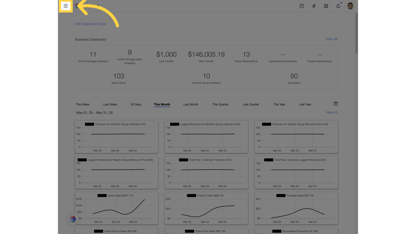 Click to open the web menu.