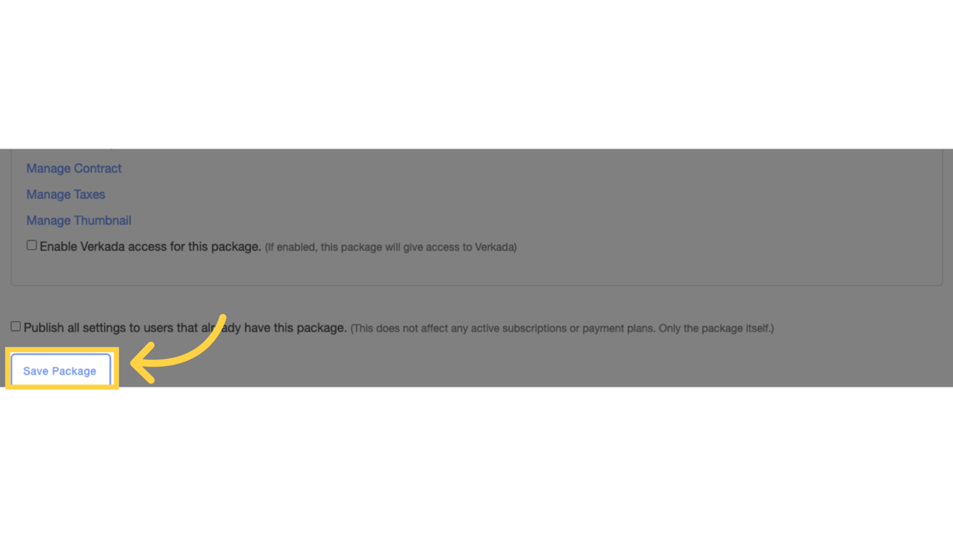 Click “Save Package” to confirm.