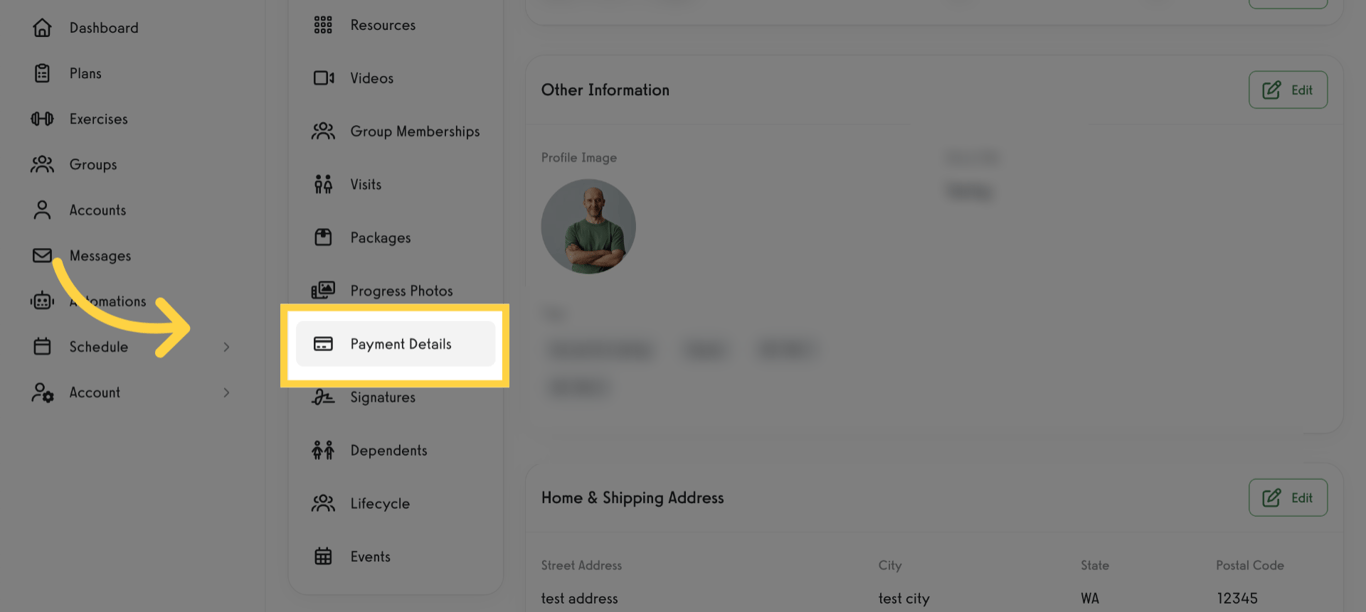 Scroll to Payment Details.