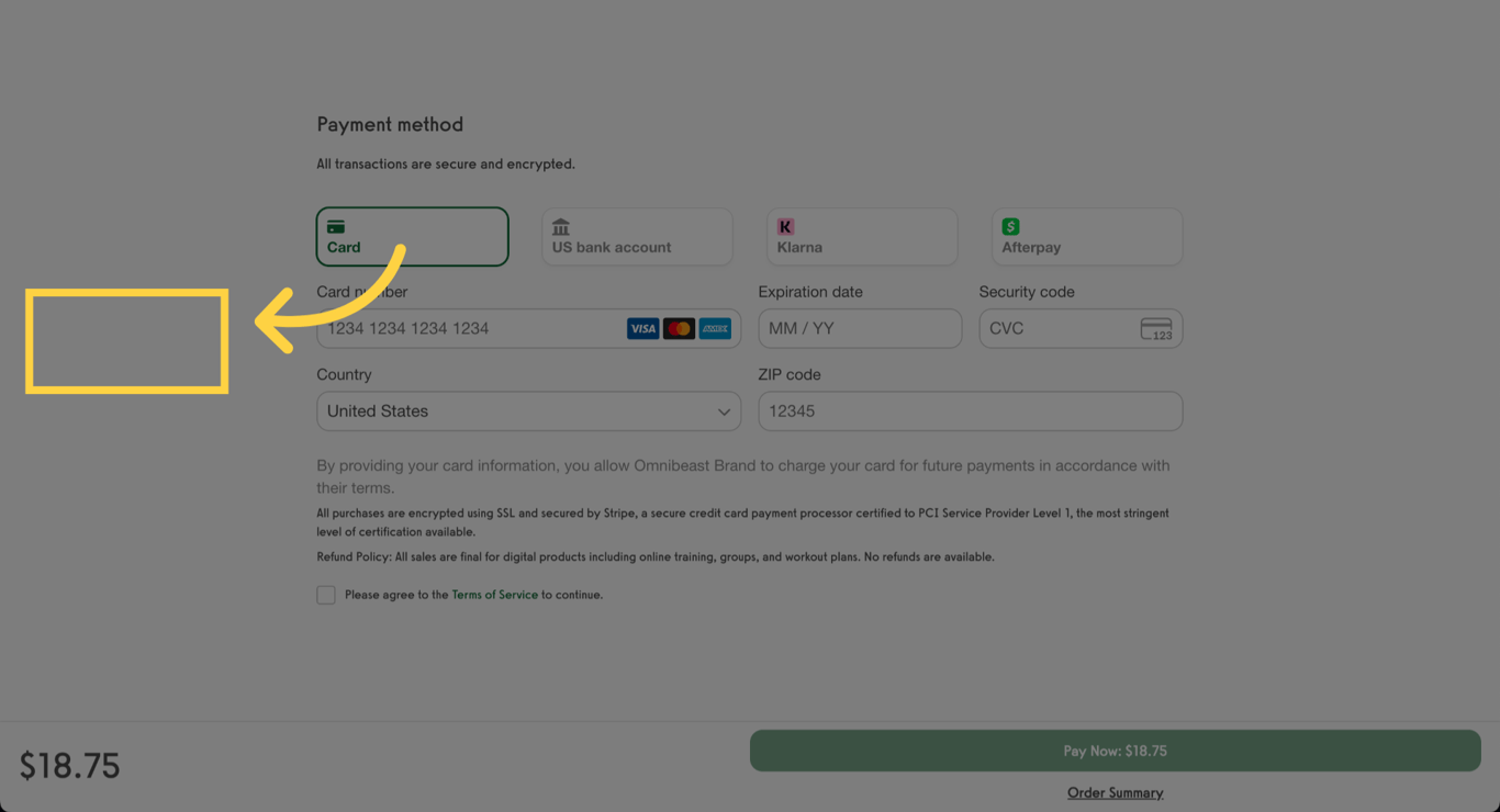 Enter referee’s payment information.